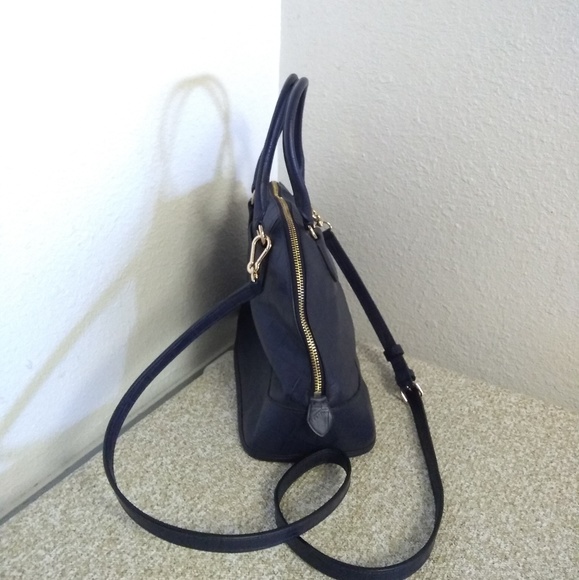 Coach Embossed Navy Blue Leather Bag - Picture 5 of 8